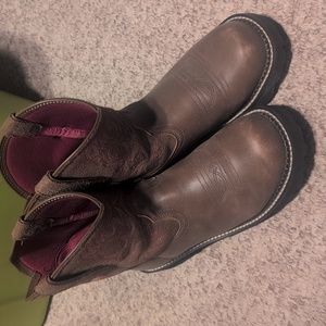 Women's Pink and Brown Boots
